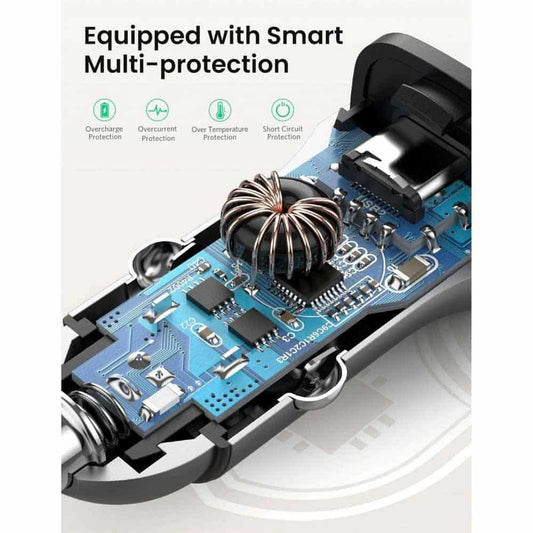 UGREEN Metal PD3.0 + QC3.0 Dual USB Car Charger -Space Grey (30780)