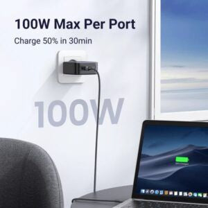 UGREEN Nexode 4-Port (3xUSB-C + 1xUSB-A) 100W PD GaN Fast Charger -Black 90575 CD226 (90575 )