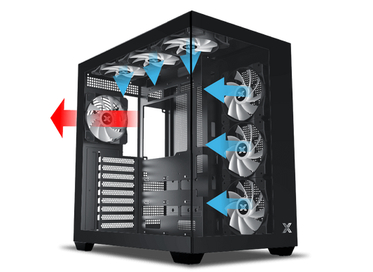 XIGMATEK AQUA V AIR TYPE C ARGB BLACK MID TOWER CASE