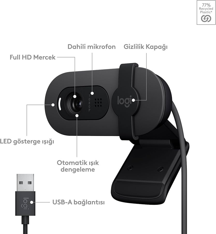 CAM-Logitech-Web-Business-Brio 100 FHD-Off White-USB