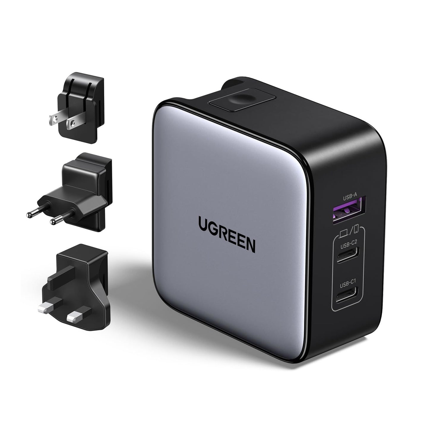 Charger-Ugreen-65W-Fast Charger-1USB-A&2USB-C-Black-CD296
