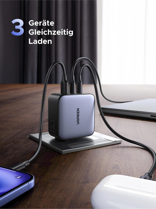 Charger-Ugreen-65W-Fast Charger-1USB-A&2USB-C-Black-CD296