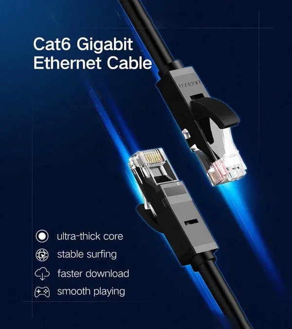 Ugreen-NW101-Cat 6 U/UTP Pure Copper Ethernet 5m -Black-50194