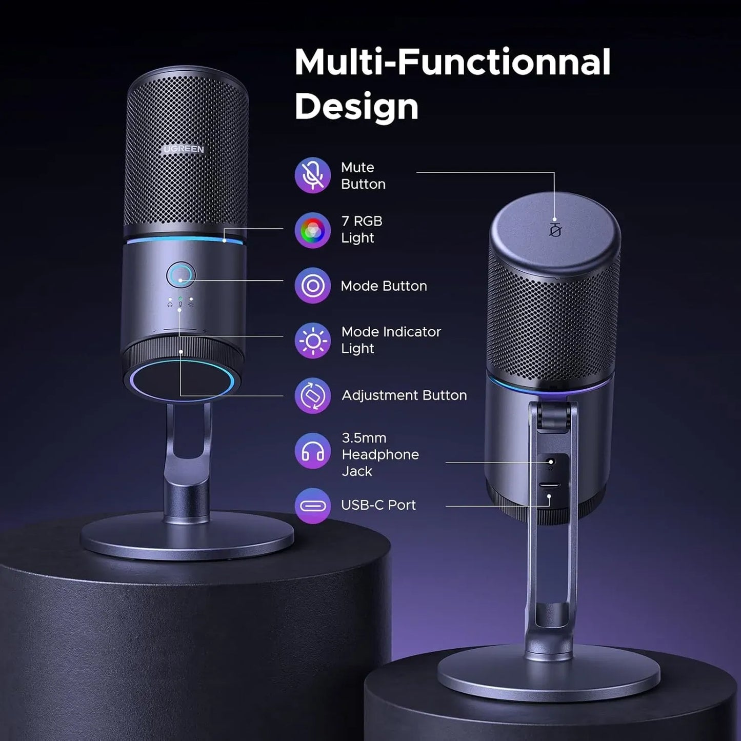UGREEN Desktop USB Microphone - 35629