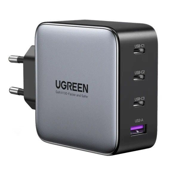 UGREEN Nexode 4-Port (3xUSB-C + 1xUSB-A) 100W PD GaN Fast Charger -Black 90575 CD226 (90575 )