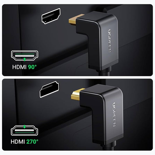Ugreen-HD103-HDMI Cable Right Angel 90 Degree-2m-Black-10173