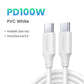 Charger-Ugreen-USB C to USB C-100W Braided Cable-1m-White-70427