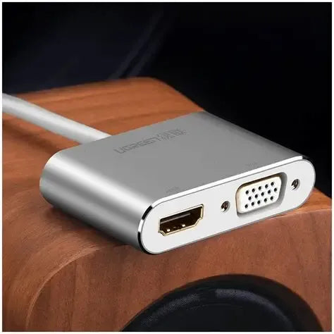 Ugreen-MD115-Mini DP to HDMI + VGA Converter-Silver-20421