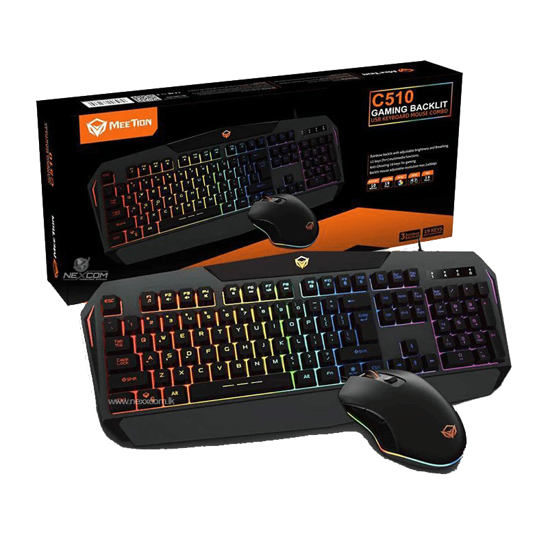 Combo-Meetion-Keyboard+Mouse-C510-Backlight Gaming