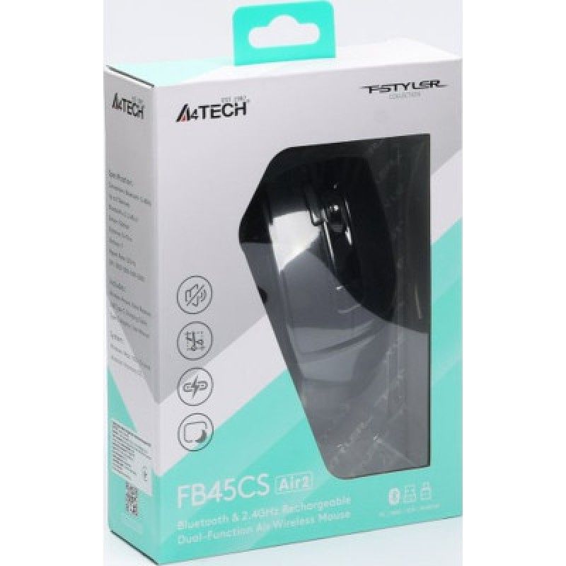 A4Tech-Mouse-Fstyler-FB45CS-Air2 Dual Mode-WL-BT-Grey