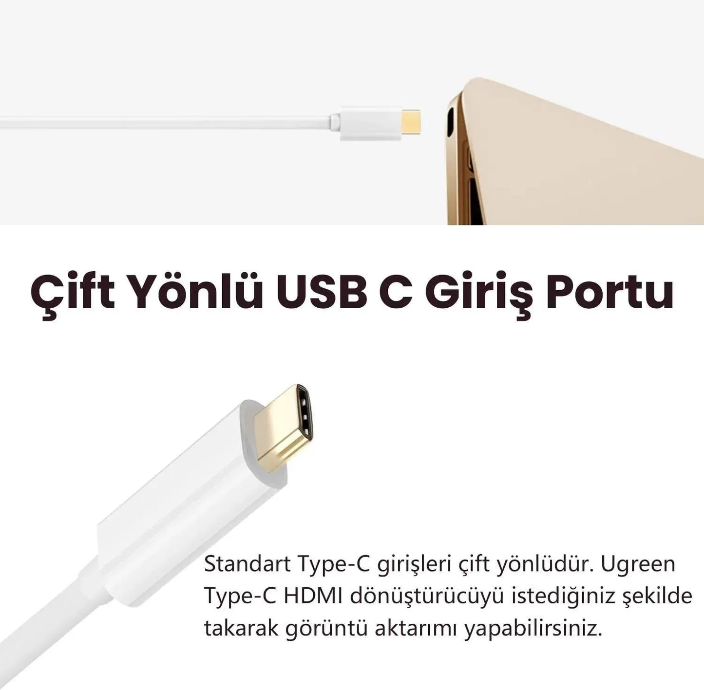 UGREEN USB-C to HDMI Adapter (White) (40273)