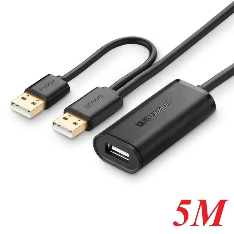 Ugreen-USB 2.0 Active Ext Cable 5m-Black-20213