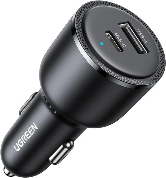 Ugreen-Fast Car Charger-63W-2-Port-USB-C/USB-A Gray-35023
