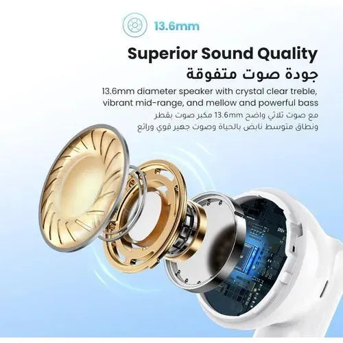UGREEN  WS201 HiTune H5 True Wireless Earbuds -White (15612)