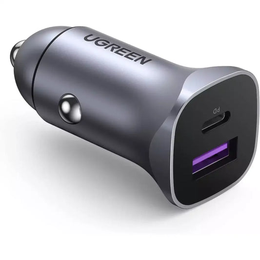 Charger-Ugreen-Fast Car Charger 30W-2Ports-Grey-40858