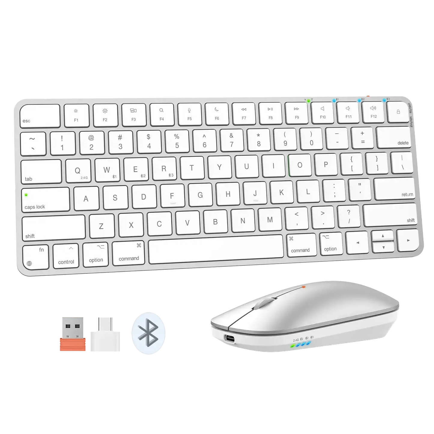 Combo-Meetion-i KEY-C210-Slim-Keyboard+Mouse-4 Mode-Gray Black