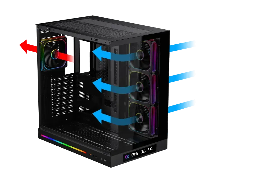 Xigmatek Cloud DGT LCD 4 Fans BTF Case