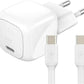 Belkin 30W USB-C Cube Wall Charger w/ 1M C-C Cable 30W | USB-C | PVC Cable 1M