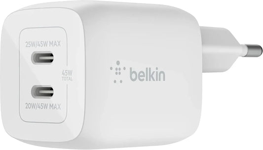 Belkin 45W Dual USB-C GaN Wall Charger with PPS