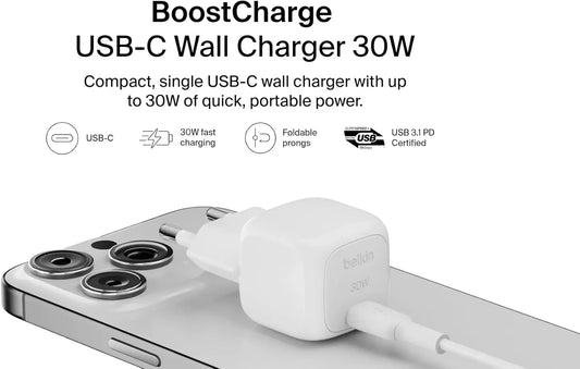 Belkin 30W USB-C Cube Wall Charger with PPS