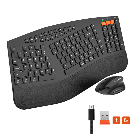 Meetion Director B2 Wireless And Bluetooth Dual Mode Ergonomic Keyboard And Mouse Combo